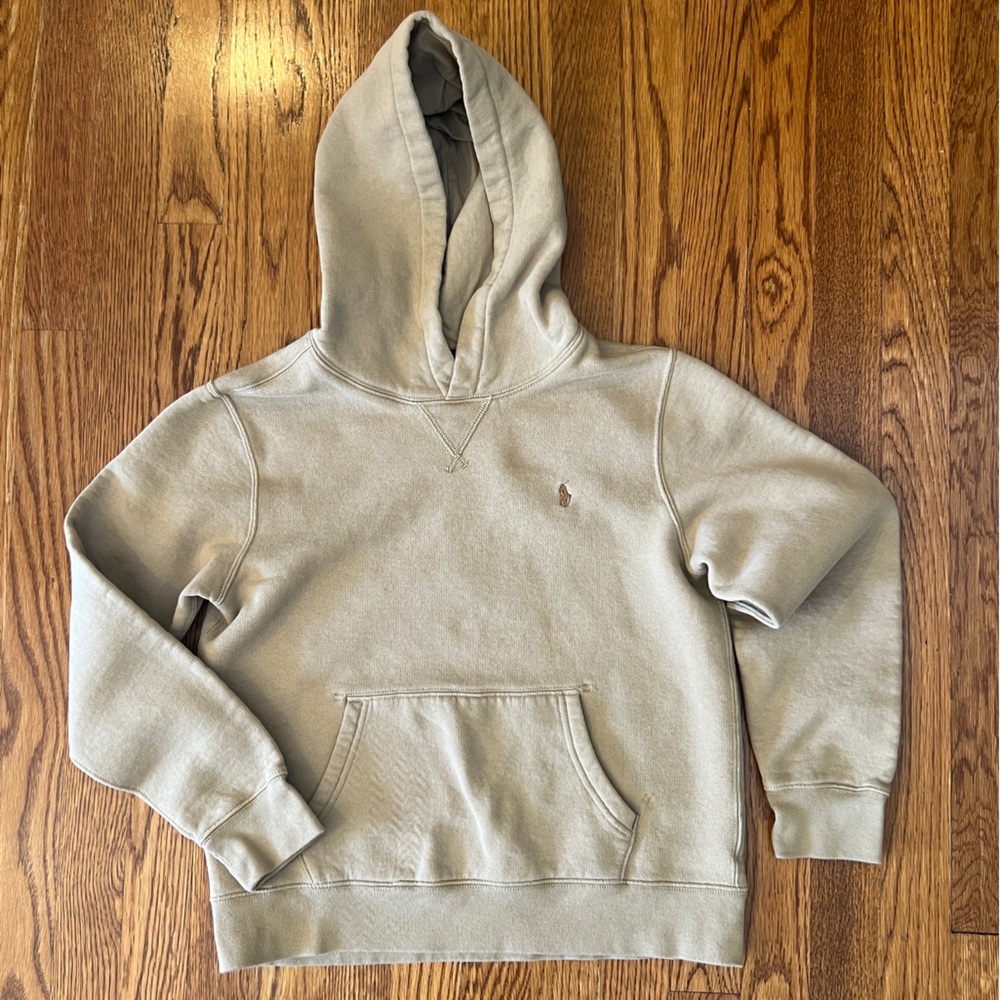 Boys Large Tan Polo Ralph Lauren Hoodie